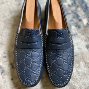 Men’s Gucci Blue Leather Loafer